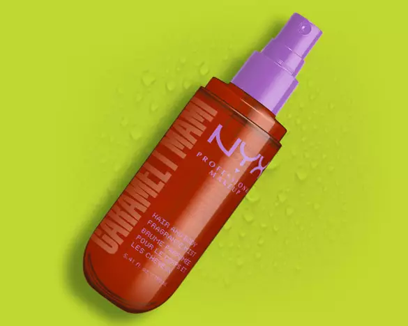 Productshot van de NYX Professional Makeup Caramelt Mami Hair & Body Fragrance Mist.