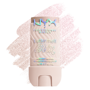 Buttermelt Stix packshot solider show on top of product swatch in shade 01 Big Melt Energy