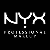 Smiling model holding a NYX Buttermelt Stix highlighter in a golden shade. Text reads: "Butta highlight from head to toe! Butta smooth glide, butta quick glow." Additional callouts: "No glitter fall-out, non-cakey, non-greasy feel." 8-hour wear badge and icons for vegan, cruelty-free, no retouching are included.